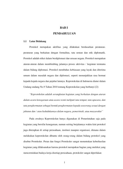 BAB I PENDAHULUAN. Protokol merupakan aktifitas yang dilakukan berdasarkan  peraturanperaturan