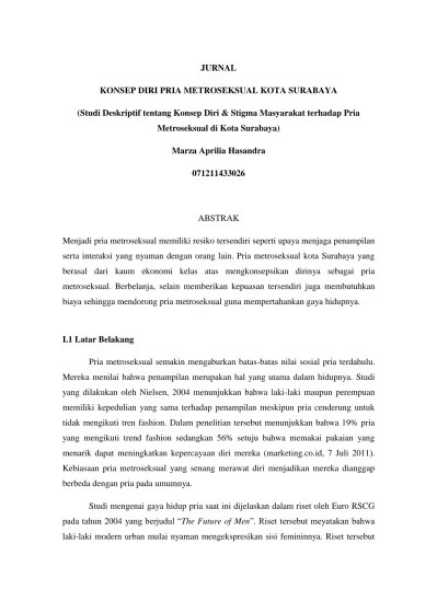 JURNAL KONSEP DIRI PRIA METROSEKSUAL KOTA SURABAYA