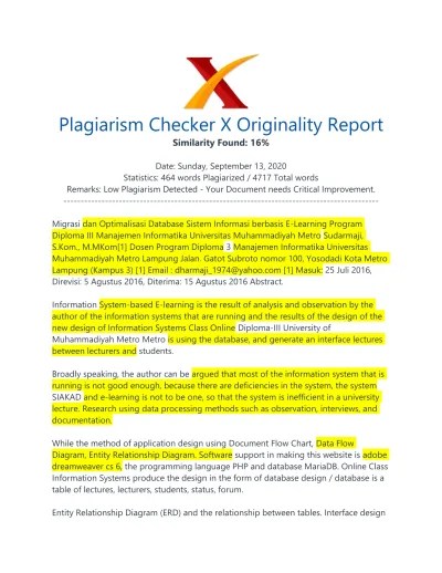 Edom um metro, pendaftaran um metro 2019, kalender akademik um metro, simprodi um metro,. Plagiarism Checker X Originality Report