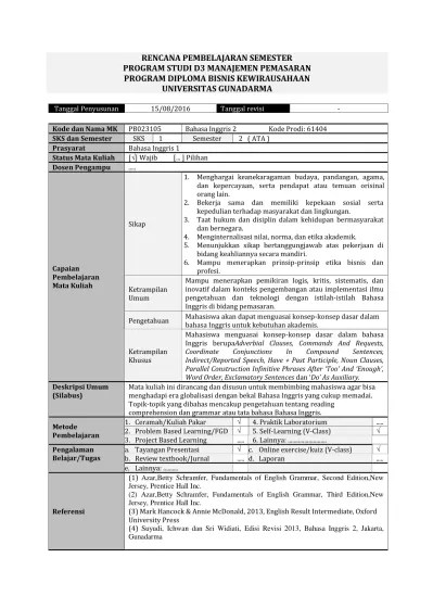 Mata kuliah agama islam 2016.pdf (2,978kb). Sap Gunadarma