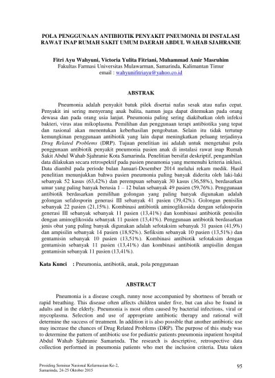 Cinthya apri hapsari sekolah tinggi ilmu kesehatan . Studi Epidemiologi Deskriptif Penyakit Diare Pada Balita Di Rumah Sakit Instalasi Rawat Inap Gumawang Tahun 2008 Udinus Repository