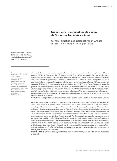 Top Pdf Esboco Geral E Perspectivas Da Doenca De Chagas No Nordeste Do Brasil 1library Pt
