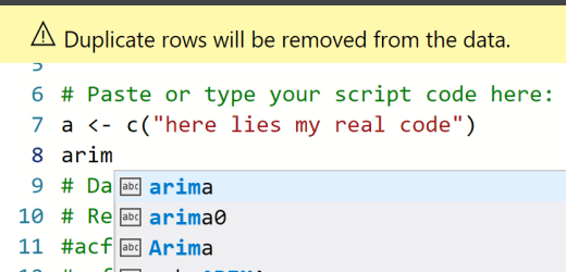 Add Intelligence to R & Python IntelliSense in Power BI