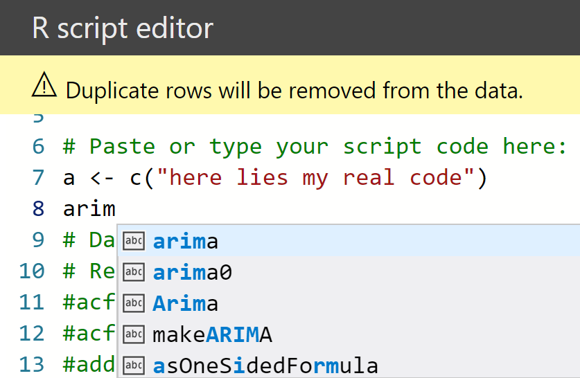 Add Intelligence to R & Python IntelliSense in Power BI