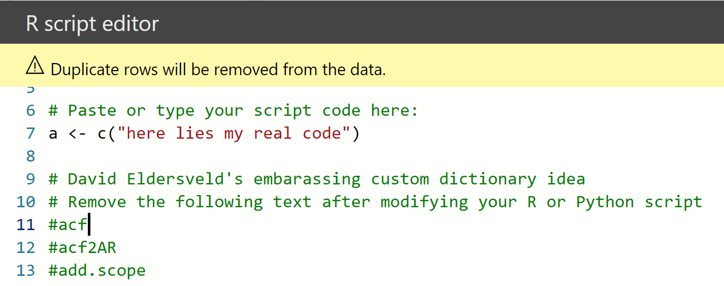 Power BI R Python Custom Dictionary - DataVeld