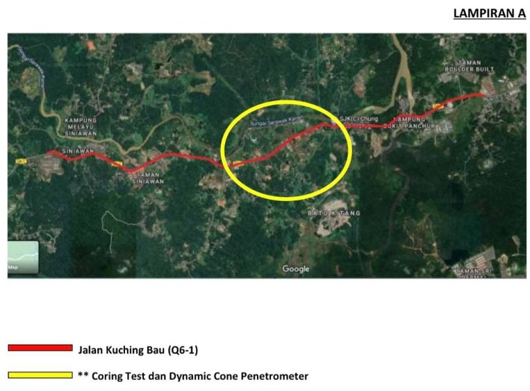 Jkr Jalan Kuching Bau Q6 1 To Be Closed Temporarily For Two Days For Site Investigation Works Dayakdaily