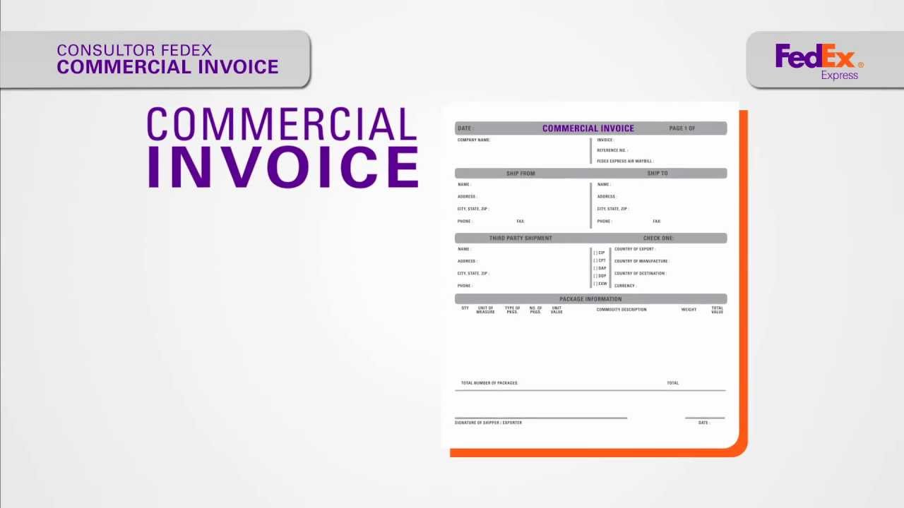 fedex commercial invoice fillable db excelcom