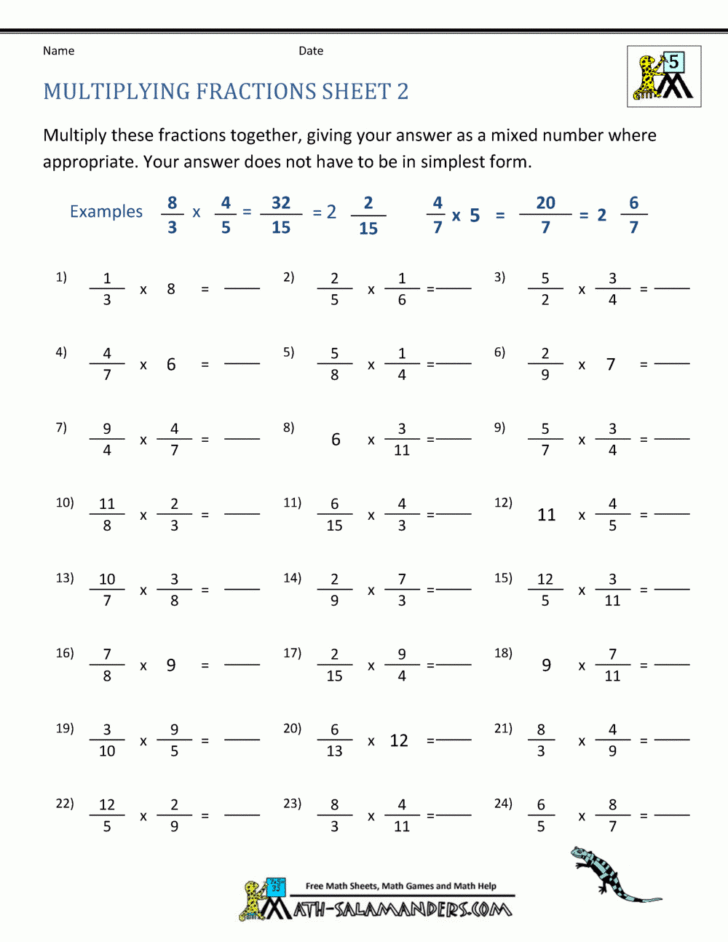 multiplying fractions worksheets 5th grade db excelcom