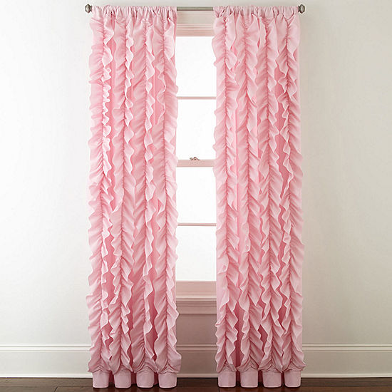 Jcpenney Home Expressions Laila Ruffle Rod Pocket Sheer Curtain