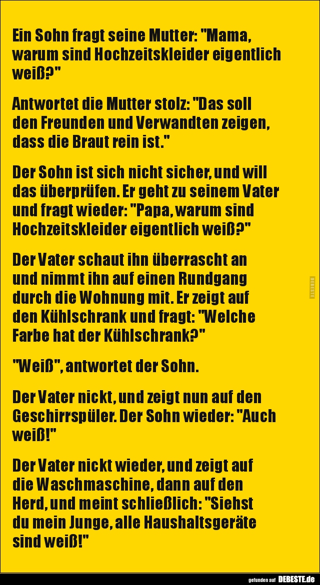 Ein Sohn Fragt Seine Mutter Mama Warum Sind Lustige Bilder Spruche Witze Echt Lustig