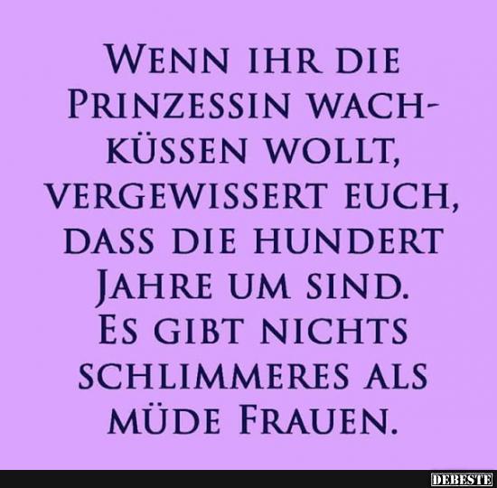 Wenn Ihr Die Prinzessin Wachkussen Wollt Lustige Bilder Spruche Witze Echt Lustig