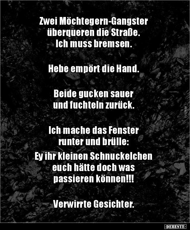 Zwei Mochtegern Gangster Uberqueren Die Strasse Ich Muss Lustige Bilder Spruche Witze Echt Lustig