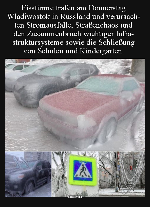 Eisstürme Trafen Am Donnerstag Wladiwostok In Russland Und.. | Lustige Bilder, Sprüche, Witze, Echt Lustig 818_x_592_jpg