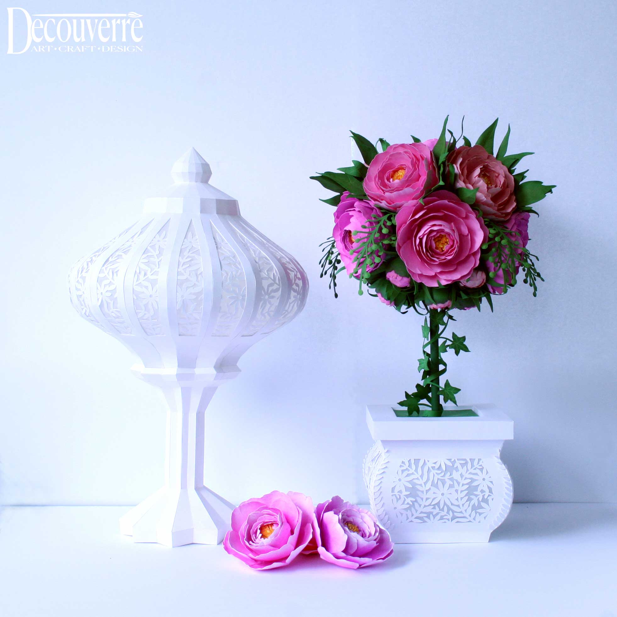 Free 3d vase design with rose flower design vector for element design and decoration. Spring Wedding Bundle 3d Svg Project Files Decouverre Free SVG