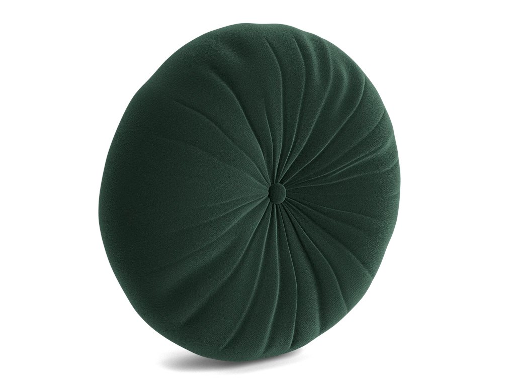 Minka Pleated Round Pillow - Royale Evergreen