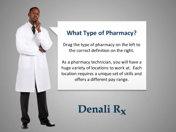 Free information on our pharmacy technician program, including classroom curriculum, pharmacy externship, ca license application, . Different Types of Pharmacies and Technicians | Denali Rx
