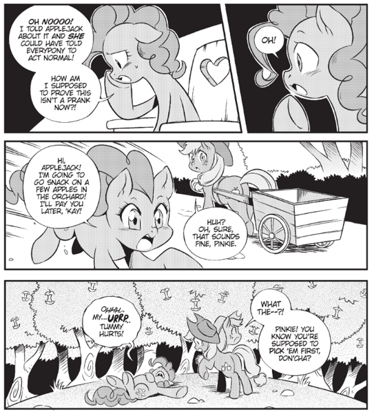Mlp spike, dragon comic, new dragon, my little pony pictures, world of. 2574864 Safe Pinkie Pie Earth Pony Pony My Little Pony The Manga My Little Pony The Manga Volume 2 Apple Burp Butt Cart Comic Eating Fat Female Food Food Baby Lying