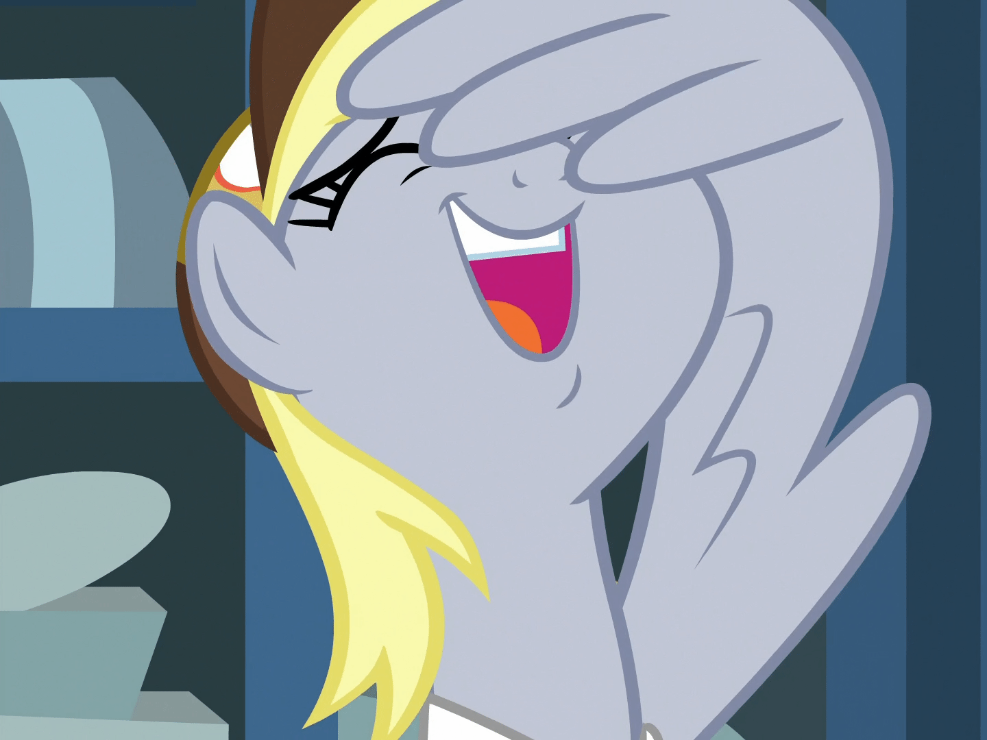 For an iconic stare, look no further than a pair of sharingan contacts. #1870649 - safe, screencap, derpy hooves, best gift ever, animated, cropped, cute