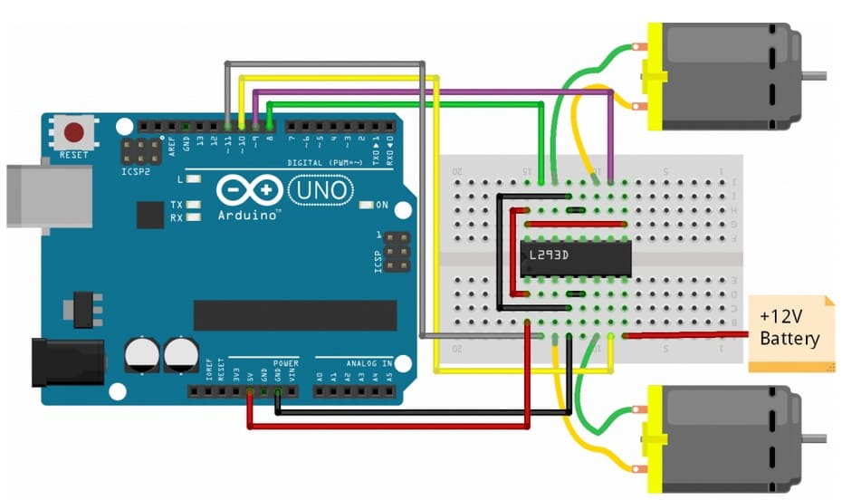 🧿 Controla Motores de Corriente continua con motor L293D IC y Arduino