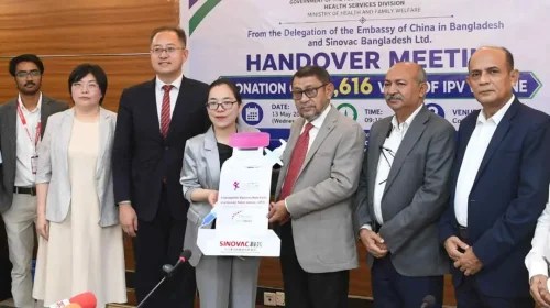 বাংলাদেশকে ৩ লাখ ৮৩ হাজার ডোজ পোলিও টিকা দিলো সিনোভ্যাক