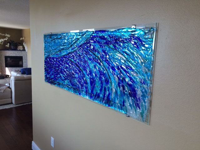 That is what sets their cabinet pull designs apart from others in the industry. Fused Glass "Wave" Mural | Designer Glass Mosaics