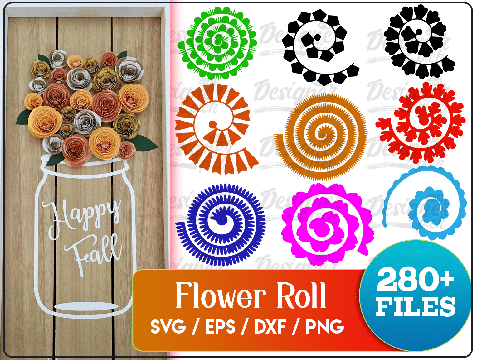 The process of making paper cut light boxes is reducedwebsite: 280 Flower Roll Shadow Box Svg Bundle Designerpick