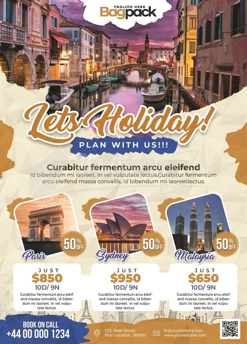 Harmony represents the state of your mind and its happiness. Holiday Travel Flyer Design Psd Designers Joint