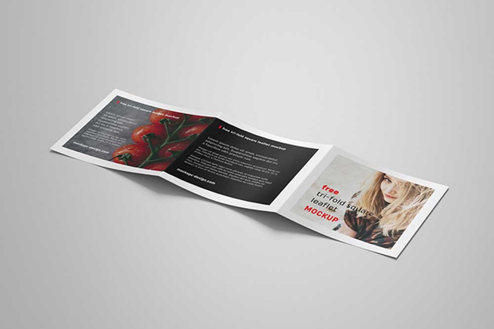 Download This Square Trifold Leaflet Mockup In PSD