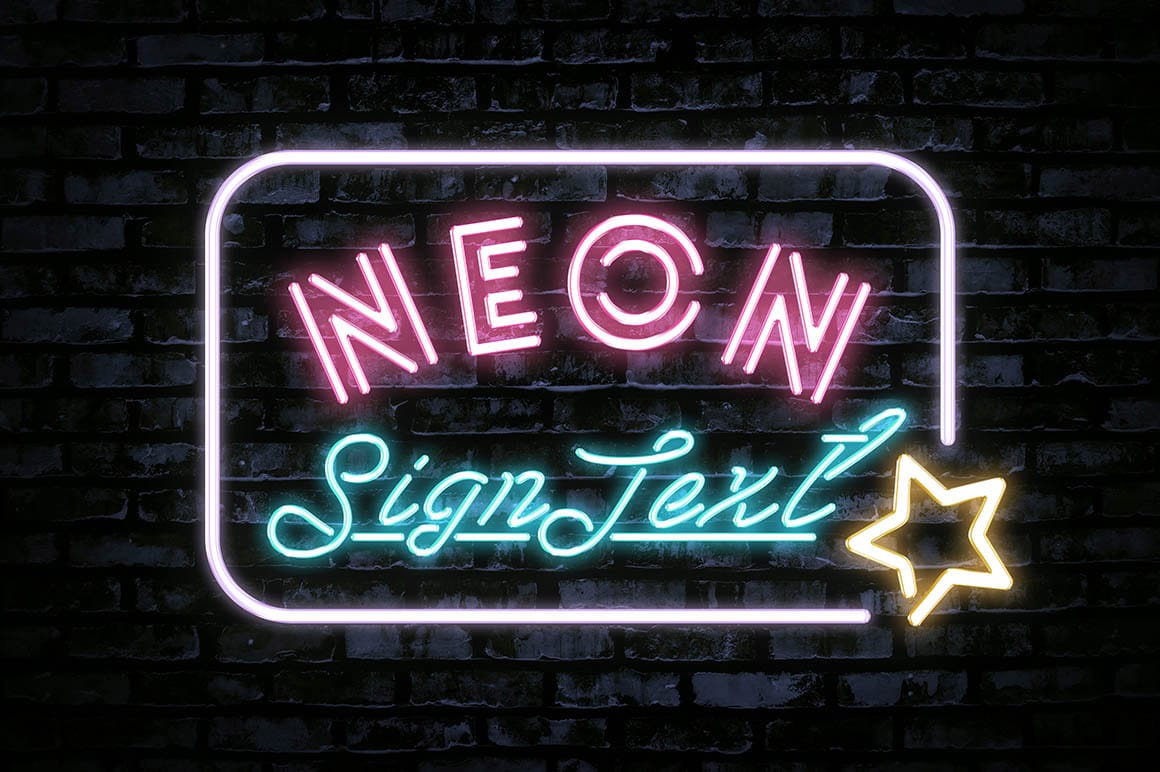 Open the smart object and add your design inside. Free Bright Neon Sign Text Effect Mockup In Psd Designhooks
