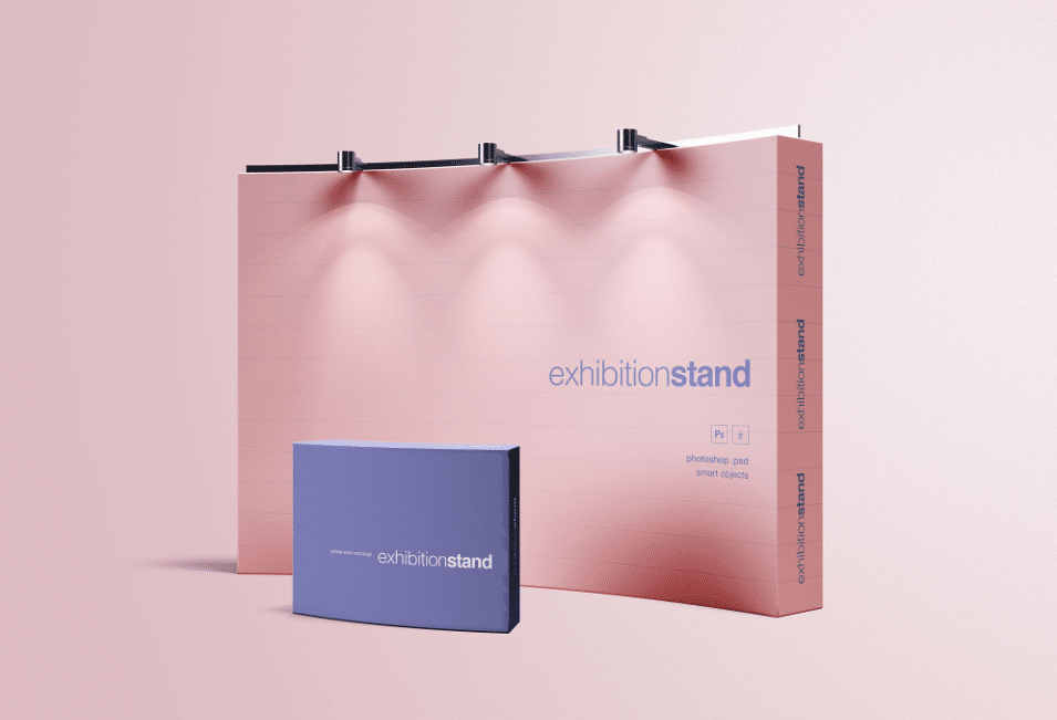 Empty studio wall with lights vector. Exhibition Stand Mockup Download For Free Designhooks