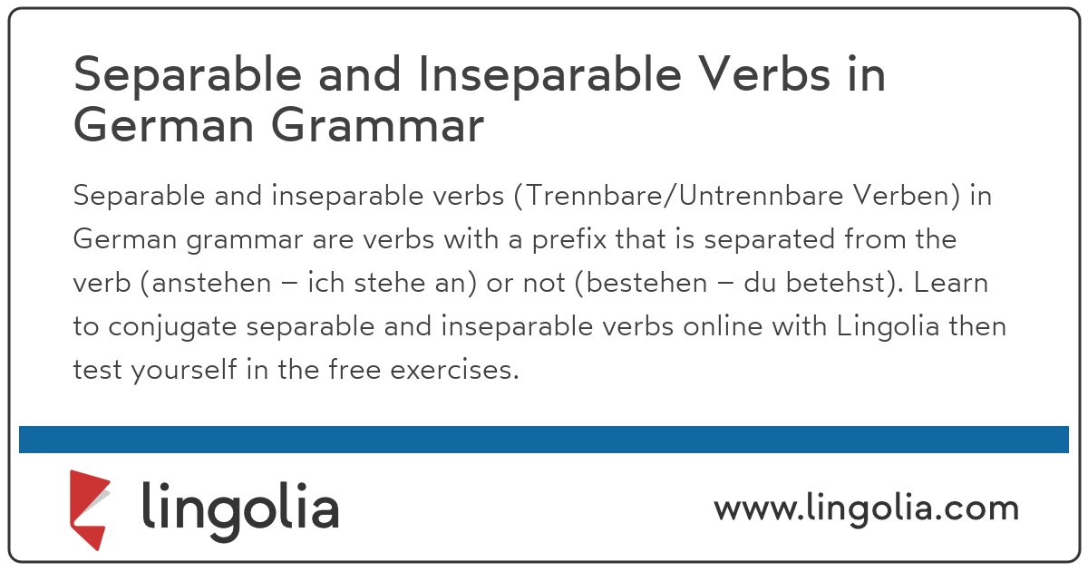 In english, when we want to add extra meaning to a verb we usually add a word after it. Separable And Inseparable Verbs In German Grammar