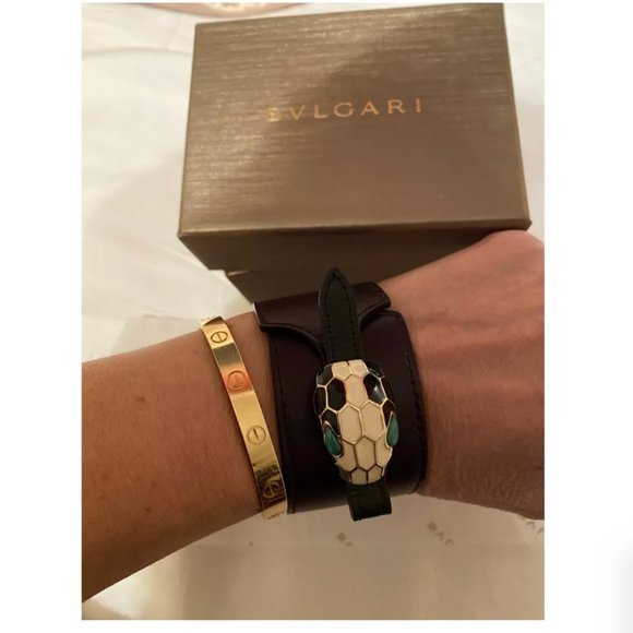 Bulgari Jewelry Bvlgari Serpenti Leather Bracelet Poshmark