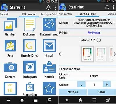 cara print dari tablet ke printer