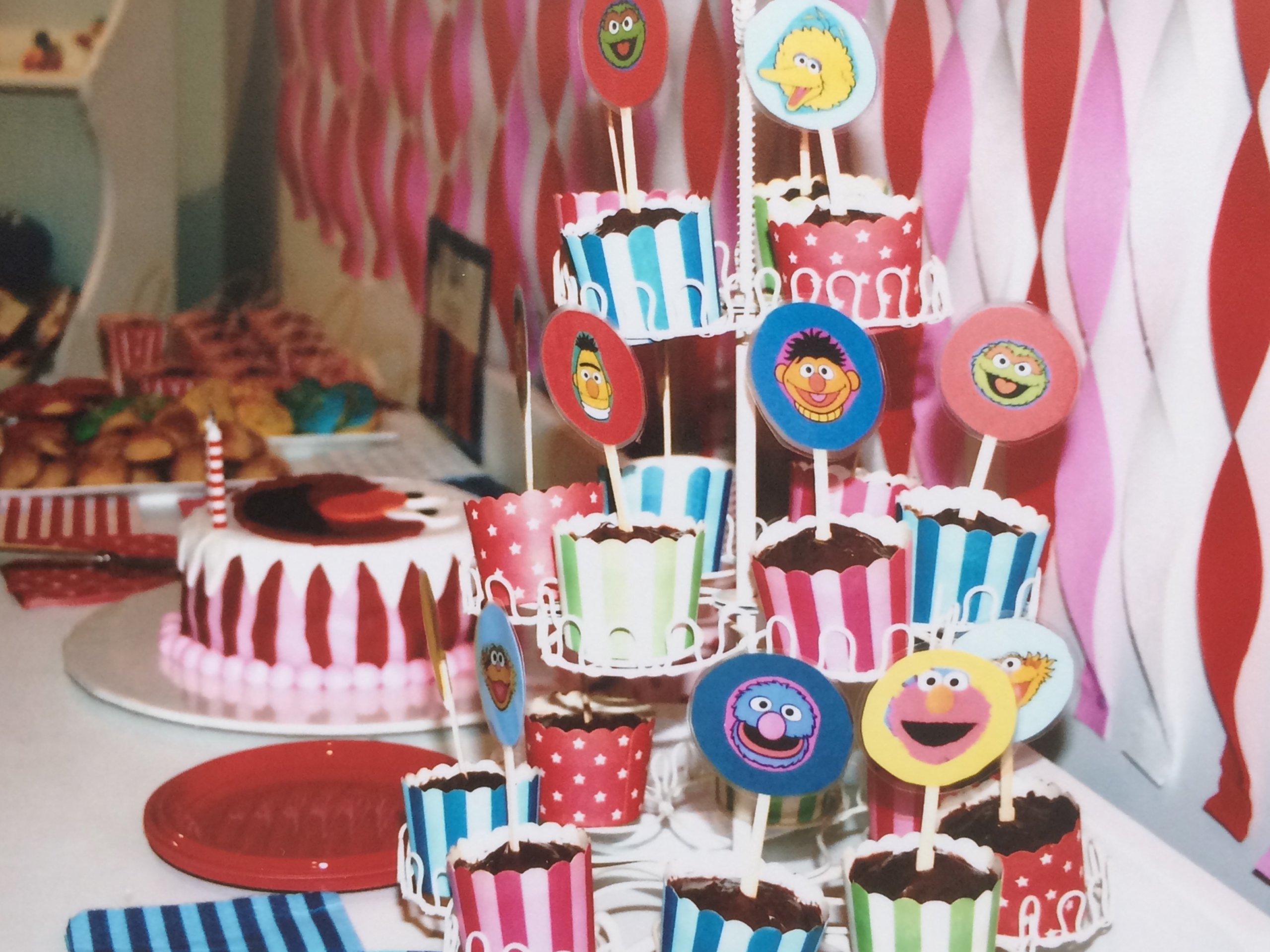 Sesame Street birthday party - cupcakes
