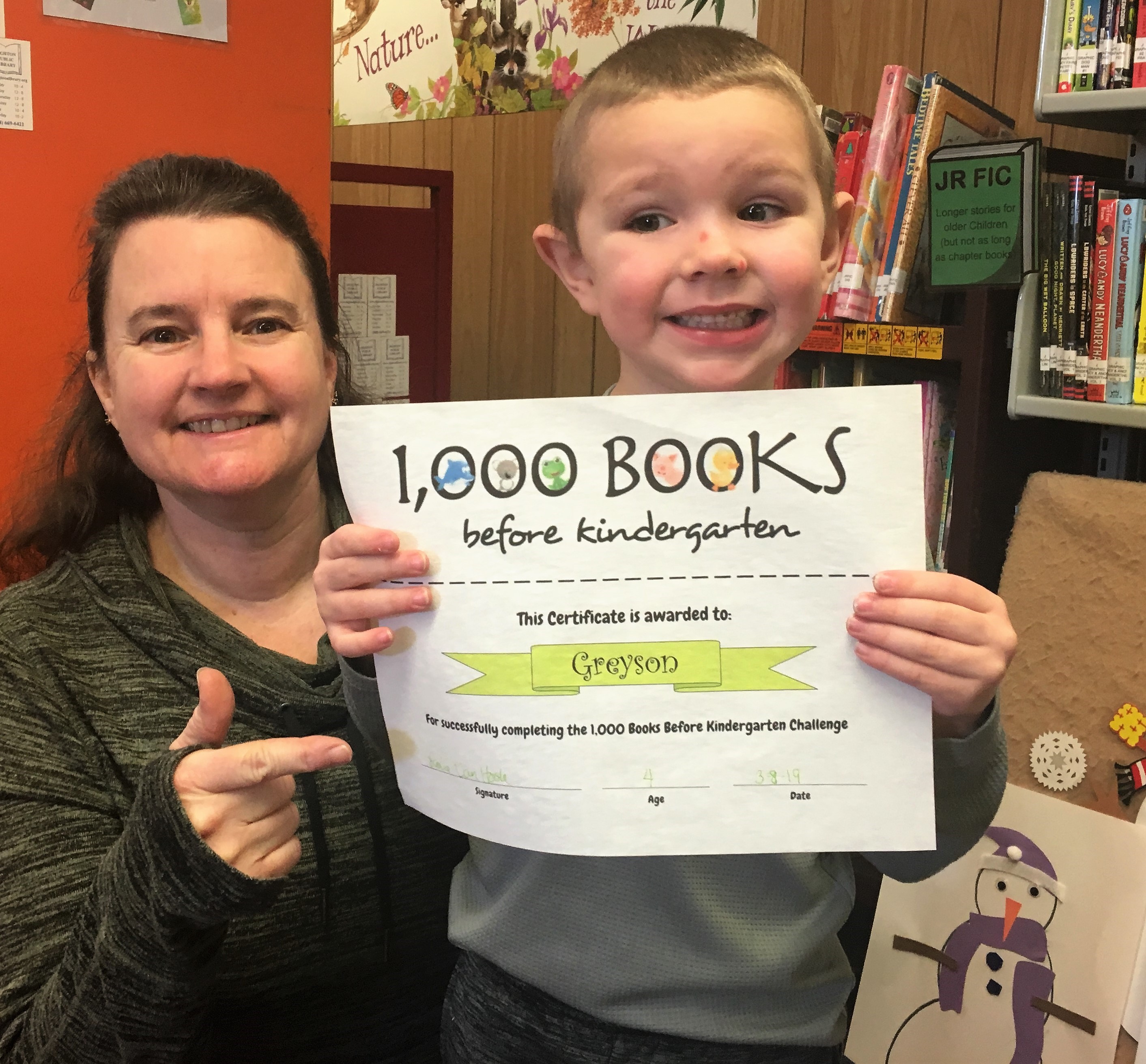 Greyson and 1000 Books before Kindergarton