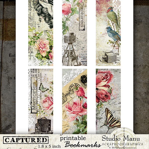 vintage bookmarks printable clipping masks quick pages huge deals