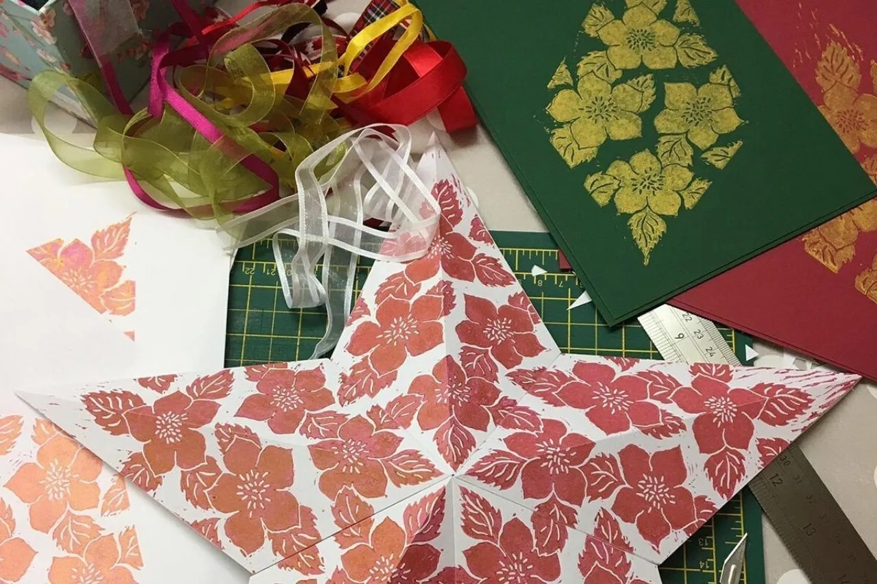 Christmas Decoration Workshop Using Lino Print Digswell Arts
