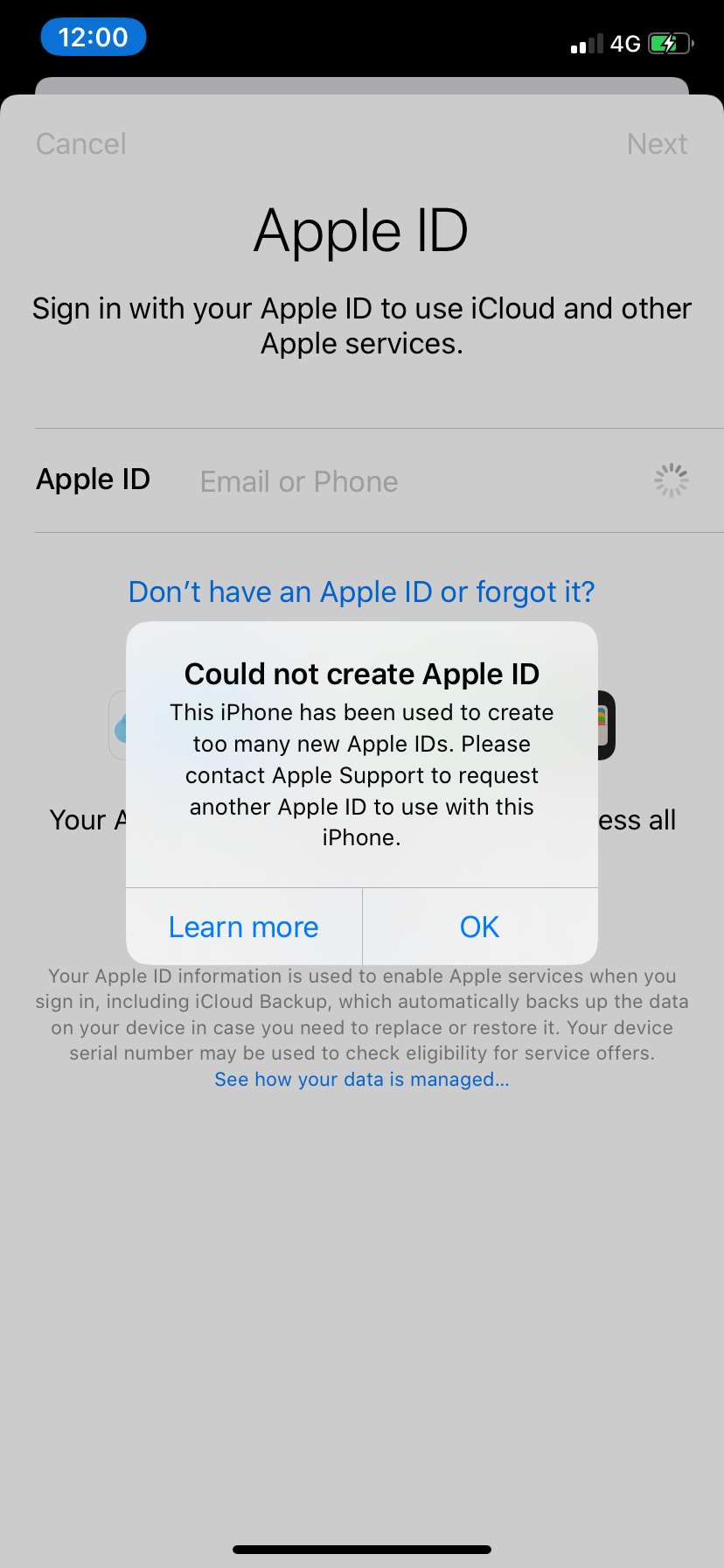 Is there a way around this? Could Not Create Apple Id This Iphone Has Apple Community