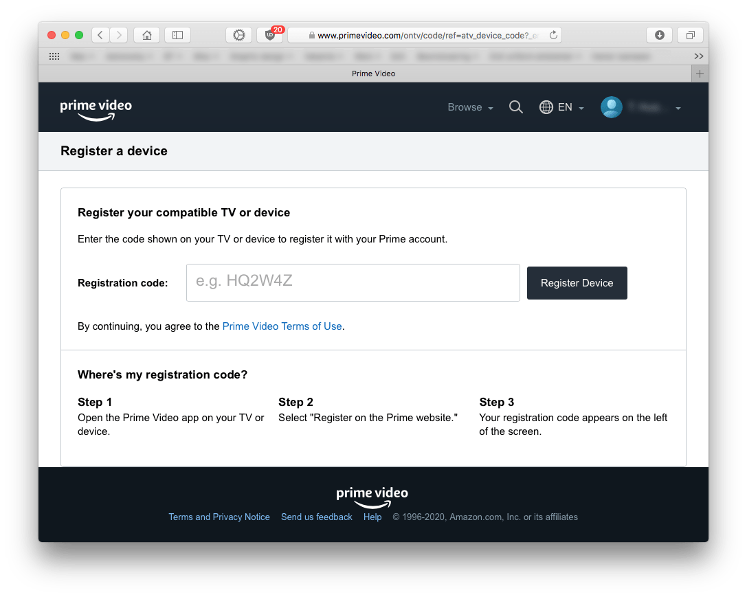 How to register a tv to my amazon account: Signing Into Prime App On Appletv Apple Community