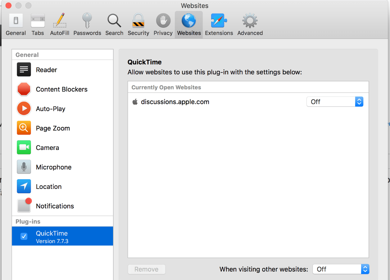 Safari Ver.11 missing &ldquo;Internet Plug-ins&rdquo;… - Apple Community