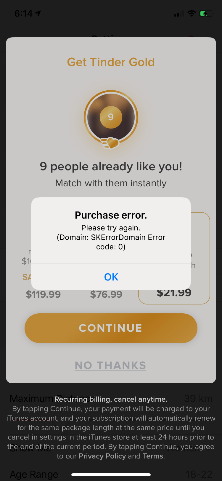No, as of right now, tinder does not post to your . Won T Let Me Buy Tinder Gold Just Keeps C Apple Community