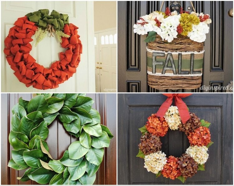 Qunwreath 18 inch fall wreath, wreath for front door, hydrangea wreath, autumn wreath, hello werath, wreath for thanksgiving autumn front door decoration 4.3 out of 5 … Thanksgiving Wreath Ideas - DIY Inspired