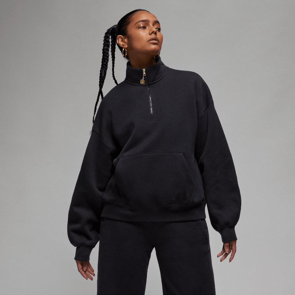 Jordan Flight Fleece Women’s Quarter-Zip Top Black Jordan Flight Fleece Women’s Quarter-Zip Top Black