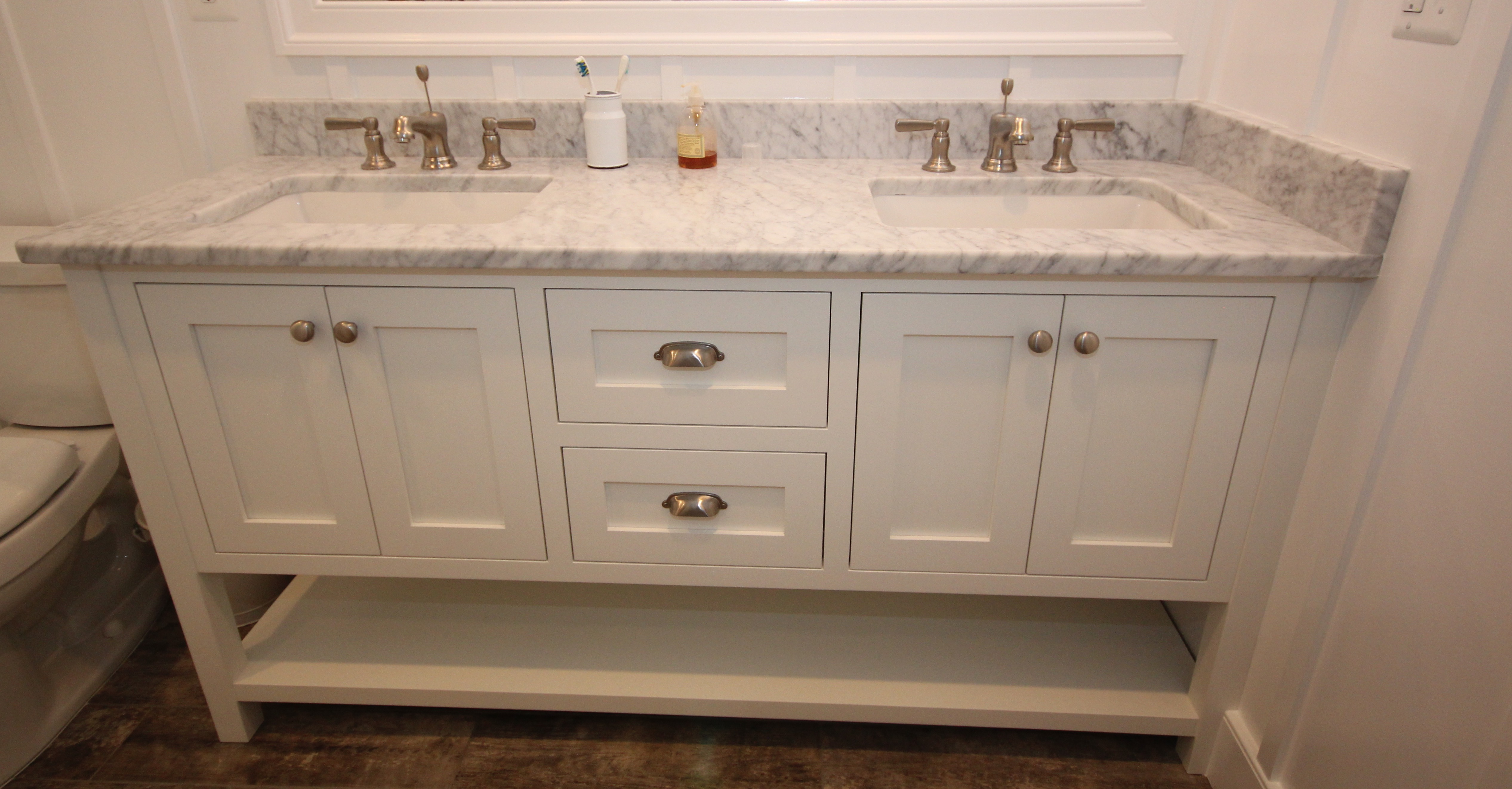 White ShakerStyle Bathroom in the Downs, Annapolis, MD DLC, Inc.