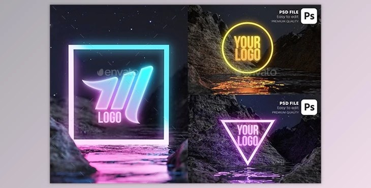 All from our global community of graphic designers. Download Neon Water Terrain Logo Mockup Set Graphicriver 28404134