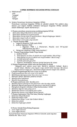 (isra miraj tahun 1435 h/2014 m). Format Penilaian Lomba Kaligrafi Download Documents