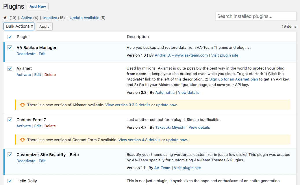 If you are confident about that after updating the recent plugin you are facing problems then simply . Checking If There Are Any Theme Plugin Conflict Aa Team Documentation Center