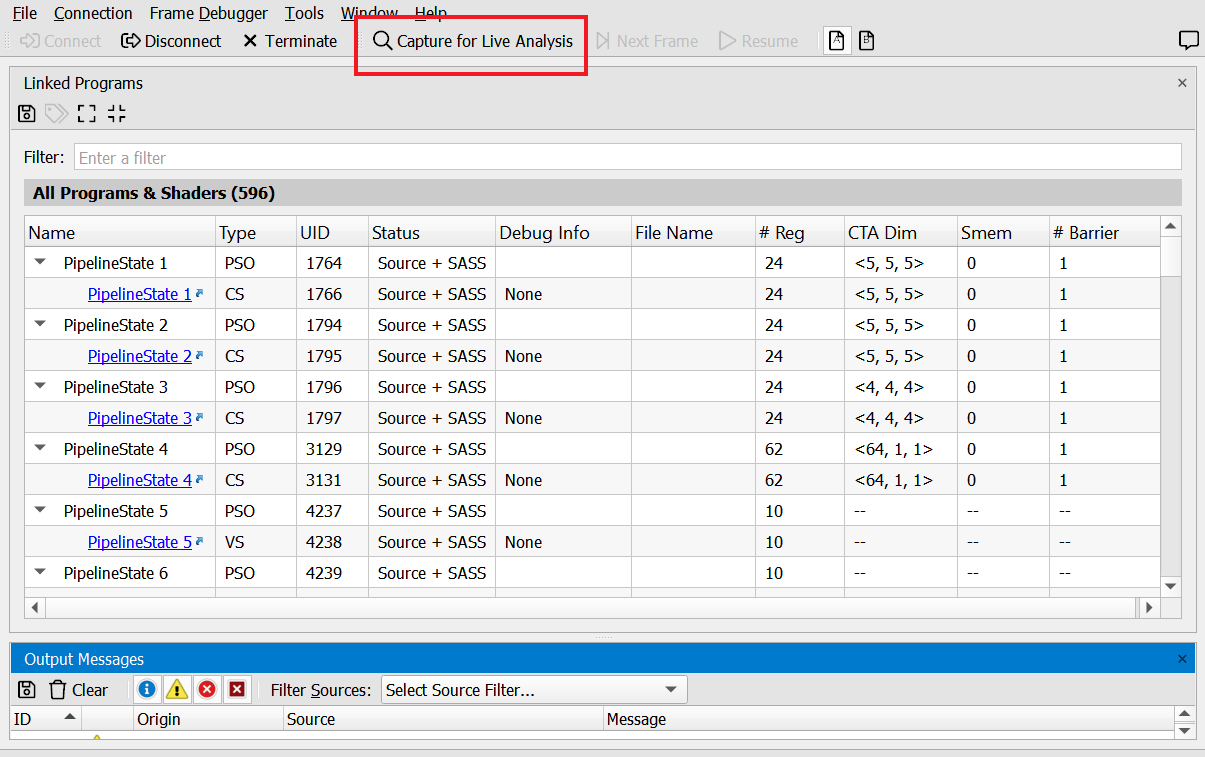 In this scenario, set the top boundary to the border of the list . User Guide Nsight Graphics Documentation