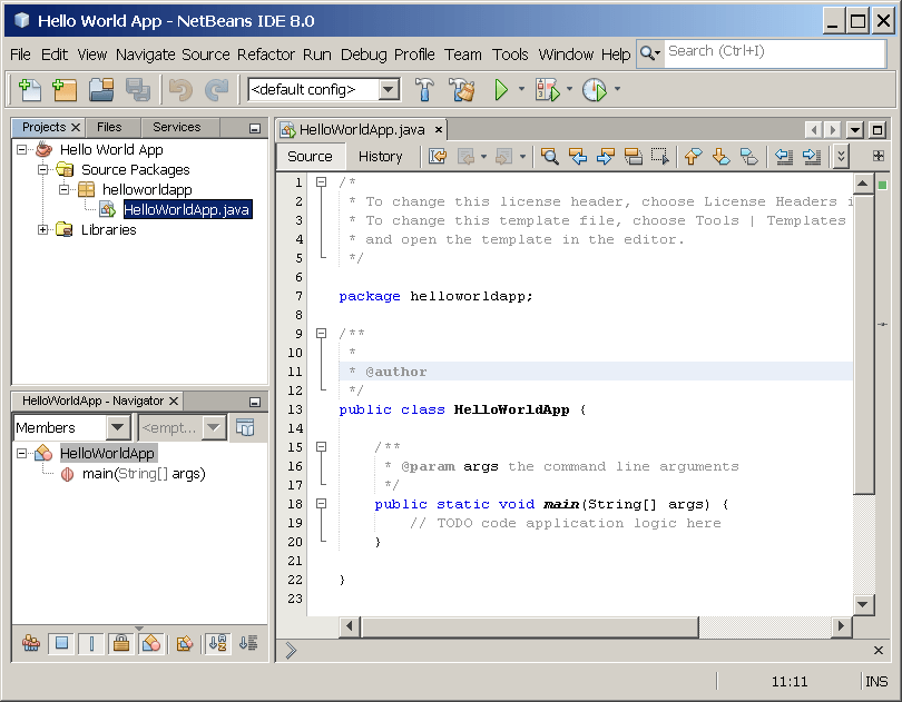 Mengkompilasi (compile) file kode sumber . Hello World For The Netbeans Ide The Java Tutorials Getting Started The Hello World Application