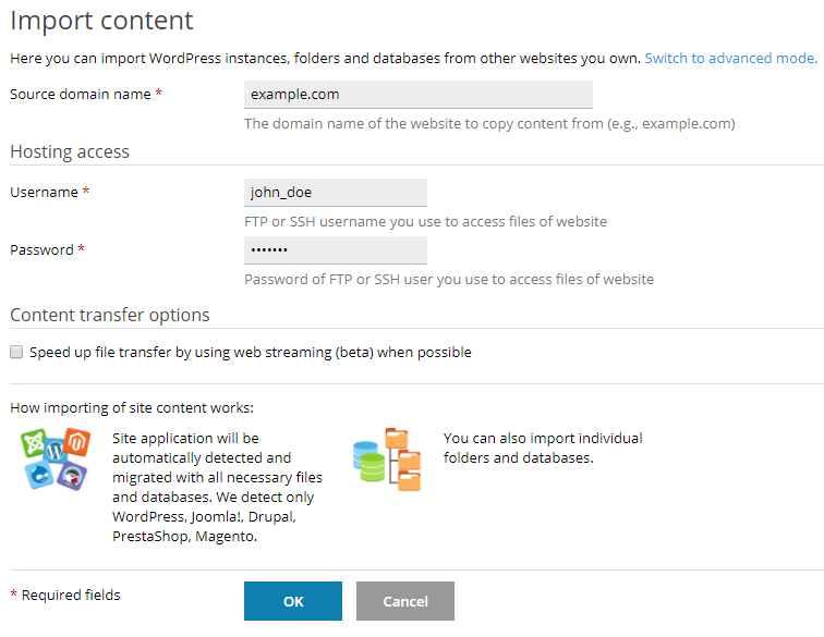 Select the existing site's database. Importing Websites Plesk Onyx Documentation